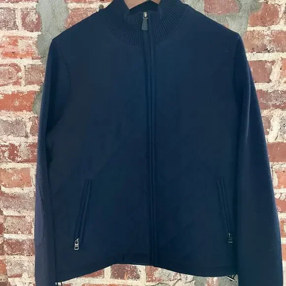 Amicale Cashmere Men's Diamond Quilted Navy Jacket M NWT - Picture 2 of 5